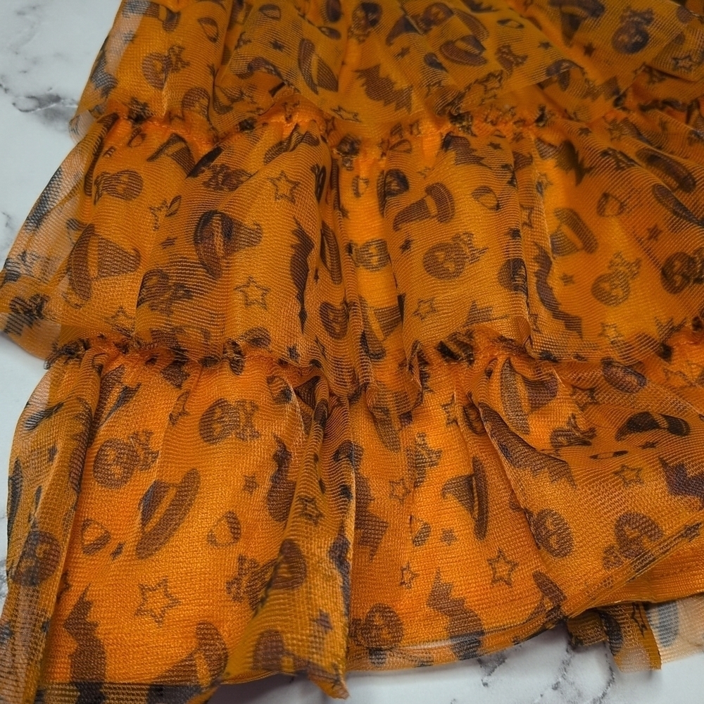 Halloween TUTU Size 3T Ruffled Orange With Assorted Pattern NWOT - Picture 2 of 5